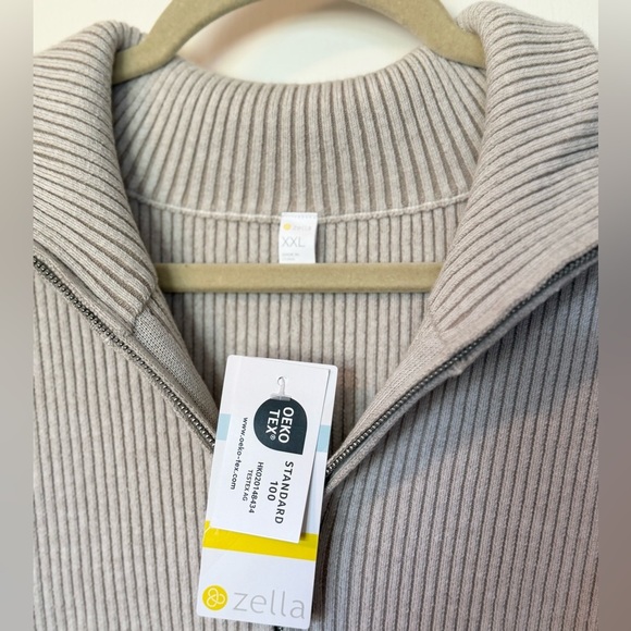 NEW Zella Après Ski Half Zip Ribbed Ivory Merino Wool-Blend Sweater- Size XXL - Picture 10 of 11